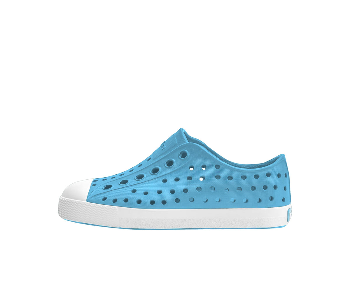 Native Shoes Unisex-Kids Jefferson Sneakers, Aquarius Blue/Shell White, 5 Big Kid