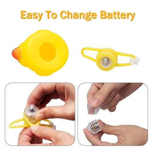 wonuu Duck Bike Bell with Light and Propeller Helmet Cute Ducks Bicycle Horn, Car Dashboard Decoration Squeeze Rubber Duck Motorcycle Bike Bells Ornaments