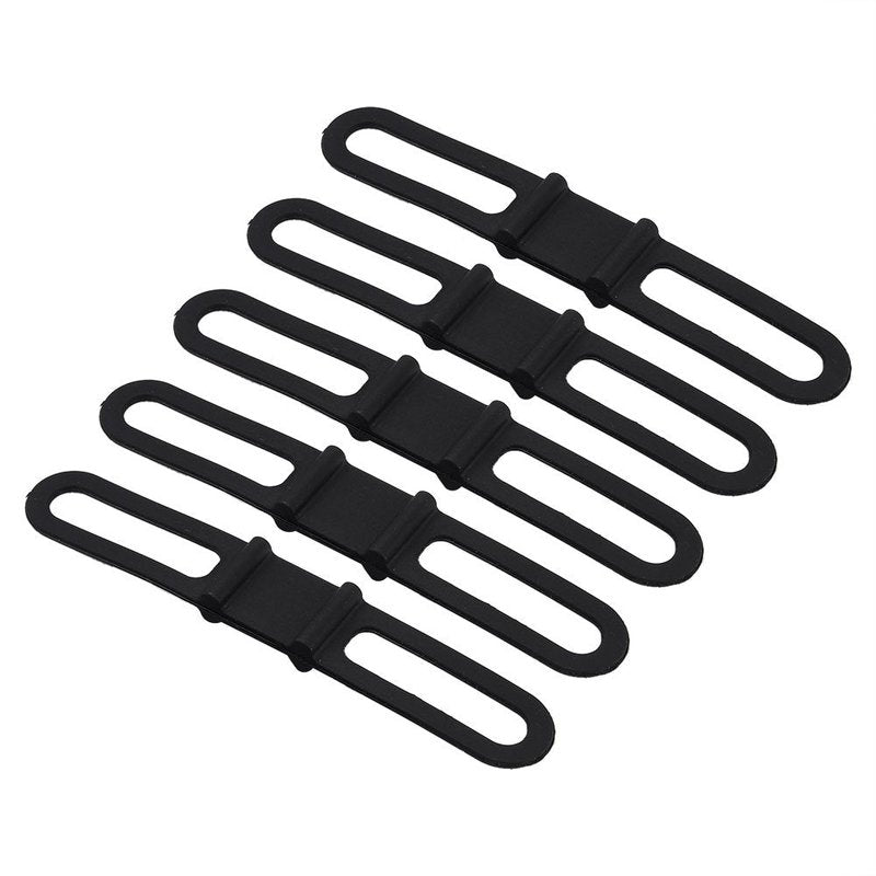 Socobeta 5PCS Universal Cycling Light Clip Mount Holder Cycling Bike Silicone Elastic Rubber Strap Bandage Tie Flashlight Holder