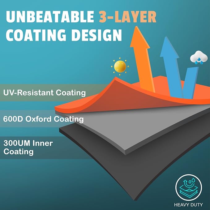 Grill Cover 58 Inch - Superior BBQ Cover for Weber Genesis 300 Series Grill - 600D Outdoor Grill Cover for Dyna-glo, Char-Broil, Nexgrill, Monument, Weber Genesis E330 and Genesiss II E310