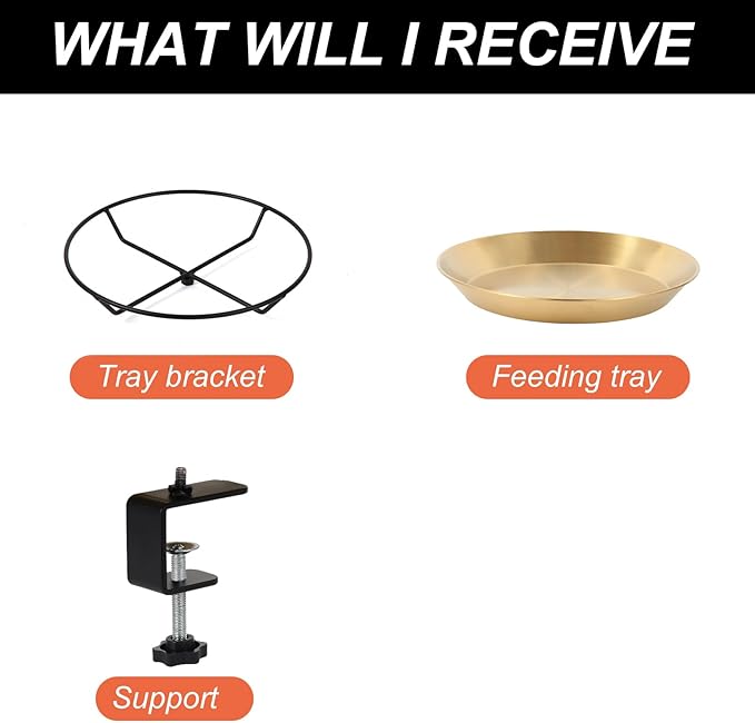 HRAYLTOP Deck Mounted Bird Bath Bird Feeder Bowl with 1.8 inch Thick Iron Clamp - Detachable Outdoor Decor for Garden Backyard Patio and Deck - Perfect for Attracting Birds