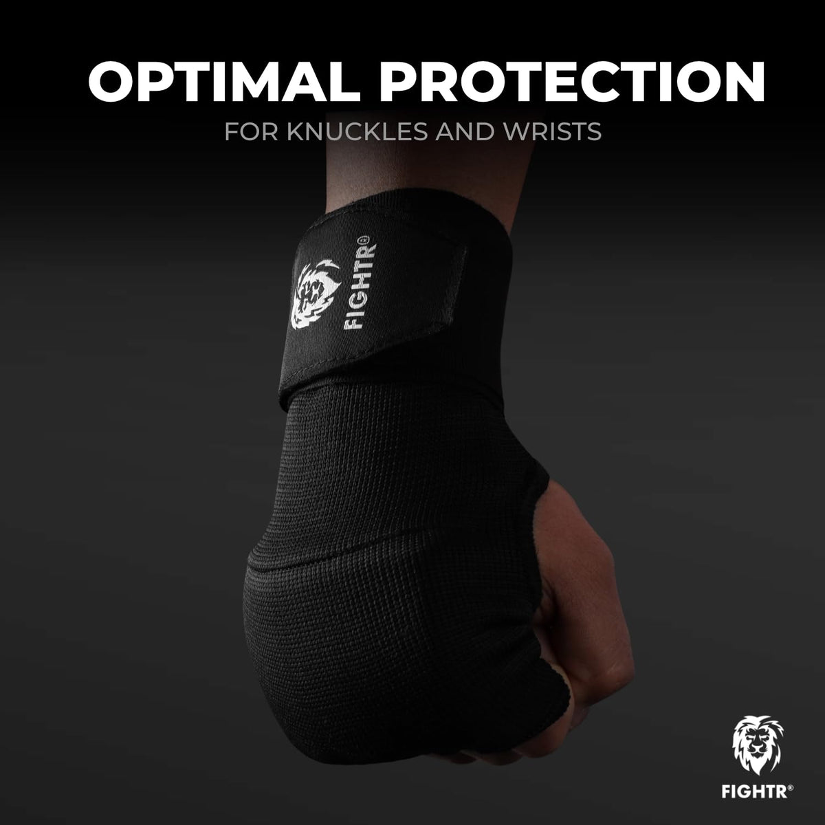 FIGHTR® Premium Gel Inner Gloves - Quick Wrapping & More Stability | Gel Hand Wraps for Boxing, MMA, Muay Thai, & Martial Arts | with Long Wrist Wrap