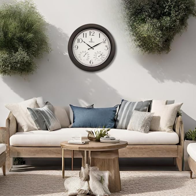 18 inch Outdoor Clocks for Patio Large Waterproof