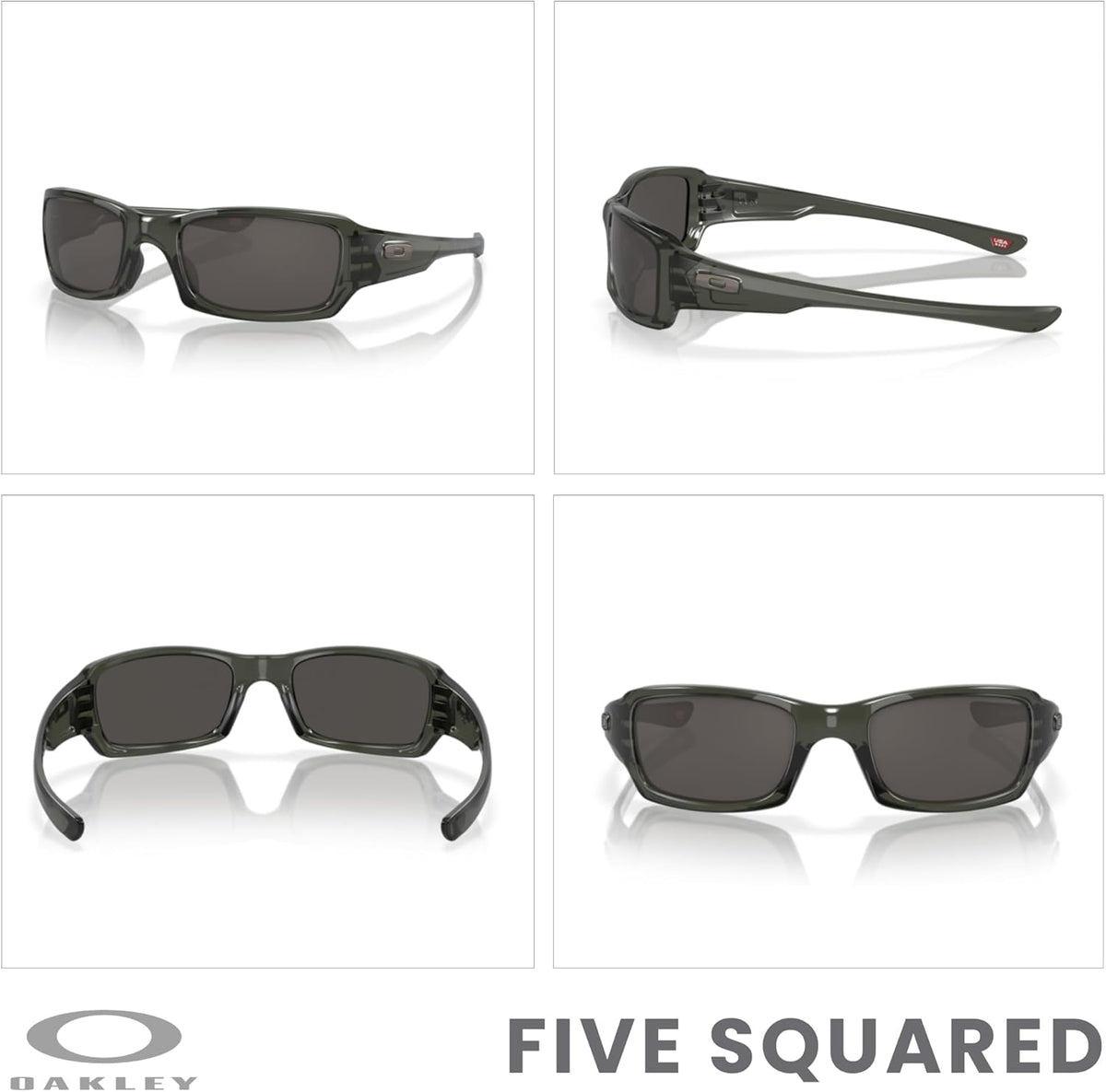 OAKLEY Fives Squared OO9238 Sunglasses For Men + BUNDLE Leash+ Bundle Accessory Leash Kit, Microfiber Pouch