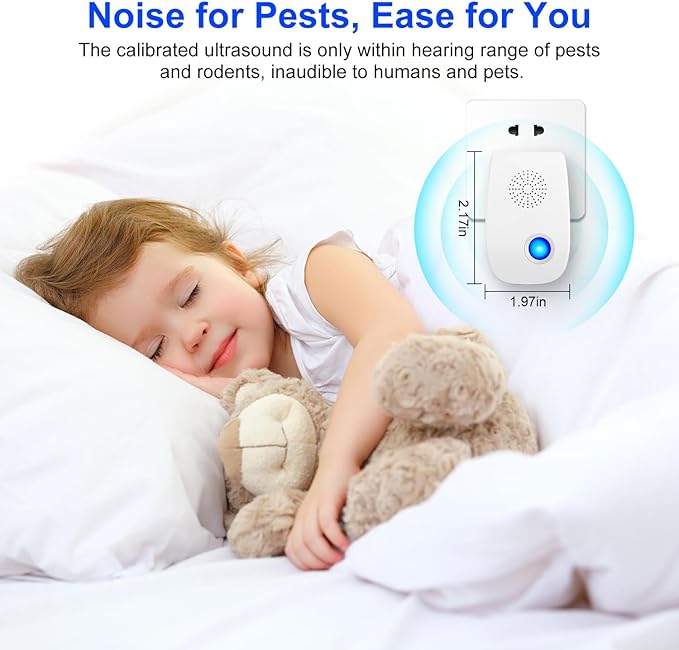 Upgraded Ultrasonic Repellent, Indoor Pest Repellent, Electronic Plug in Pest Control for Roach, Ant, Rodent, Mouse, Bugs, Mosquito, Spider Repellent for House, Garage, Warehouse (12)
