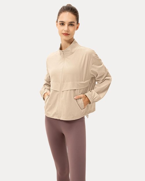 Locachy Women's Athletic Jacket - Lightweight Zip-Up Design with Windproof Sun Protection | Perfect for Outdoor Workouts