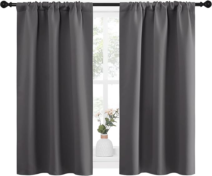 NICETOWN Grey Window Curtains for Bedroom