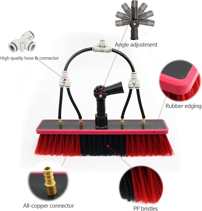 Water Fed Telescopic Brush,Photovoltaic Panel Cleaning,Water/Hose Fed Pole Window Clean,Extendable Cleaner Conservatory Roof Cleaning Tools,7.2m/24FT