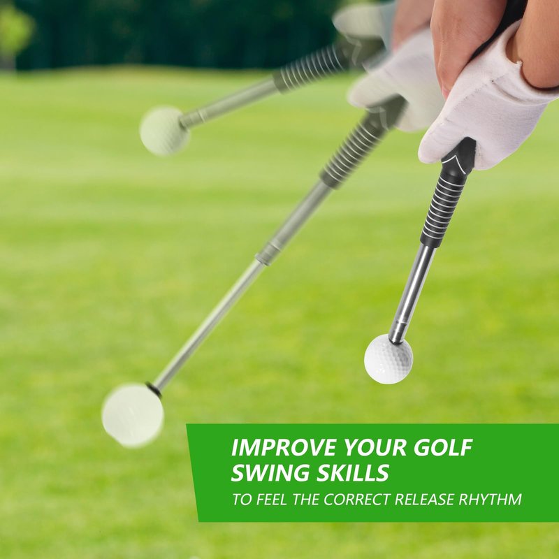 Retractable Golf Swing Training Aid, Golf Grip Trainer & Golf Swing Trainer for Warm-up, Right-Handed Golf Club for Indoor Practice, Golf Accessories - Strength & Tempo Training for Chipping Hitting