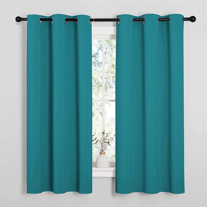 NICETOWN Room Darkening Curtains 63 inch Length 2 Panels, Thermal Insulated