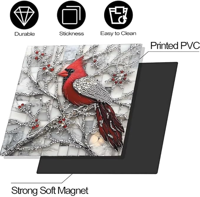 Diamond Branch Cardinal Dishwasher Magnet Cover 23x17 Inch Magnetic Dishwasher Cover Kitchen Decor Refrigerator Magnets Sticker Appliance Protector