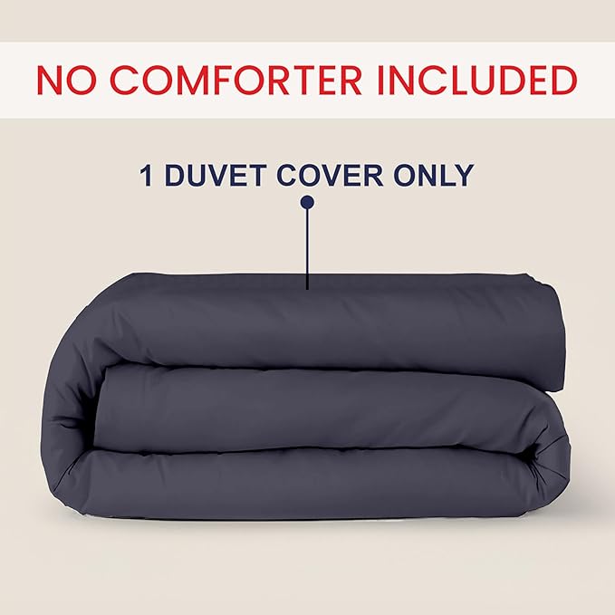 Kotton Culture 1 Pc Custom Size Duvet Cover Only -100% Egyptian Cotton Sateen 600 Thread Count Ultra Soft Premium Durable Comforter Cover Zipper Closure & Corner Ties (Dark Grey, Custom)