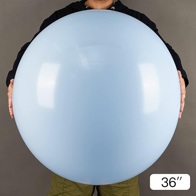 PartyWoo Baby Blue Balloons 4pcs 36 Inch Light Pastel Sky Aqua Blue Balloons for Graduation Baby Shower Gender Reveal Weddings Easter Birthday Bachelorette Anniversary Party Decorations Blue-Q13