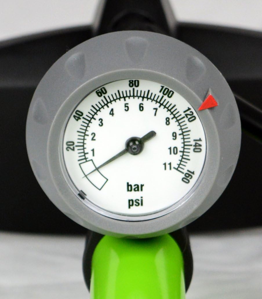 X-1000 Bike Pump - Unique AerTight Pump Head for Easy Use with Presta & Schrader Valves | 160 PSI Pressure Gauge
