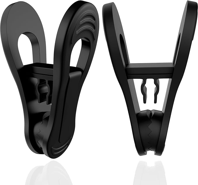Black Hanger Clips 60 PCS, Multi-Purpose Plastic Clips Perfect for Plastic Hangers Velvet Hanger, Finger Clips for Skirt Pants Hangers