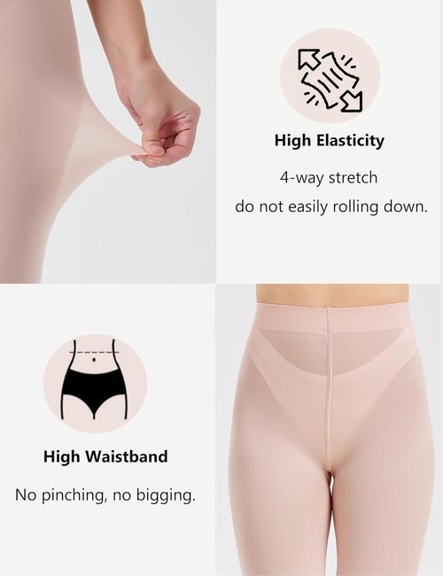 DUCMODA Women's Convertible Dance Tights - Ultra-Soft Semi-Opaque Ballet Stockings for Performance | Sizes Available