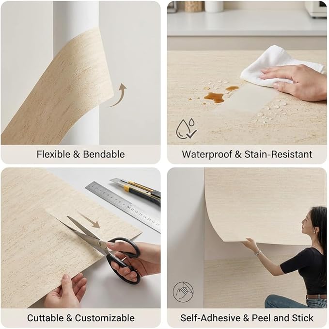 3D Wall Panels Peel and Stick – 15.74" x 236" PVC Faux Texture Wall Covering