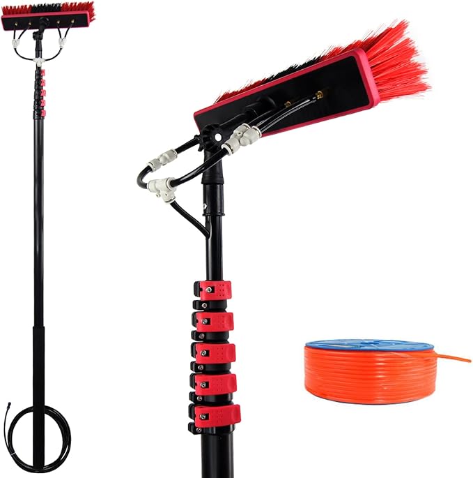 Window Cleaning Kit Window Cleaning Pole Water Fed Telescopic Brush 3.6M-11M Photovoltaic Panel Cleaning Tool 35Cm Brush Head for cleaning photovoltaic and solar panels