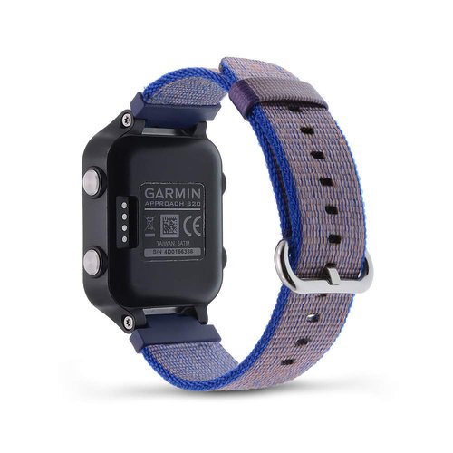 C2D JOY Classic Nylon Weave Band Compatible with Garmin Approach S20 S5 S6 Watch Band Replacement Smartwatch Strap Accessory for Golf - Small (Navy Blue)