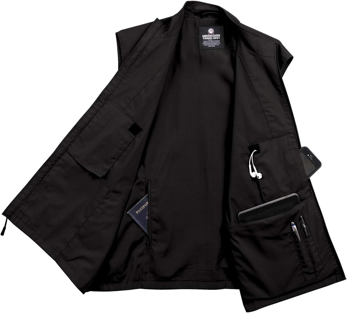 Rothco Undercover Travel Vest for Men | Lightweight, Multi-Pocket Design