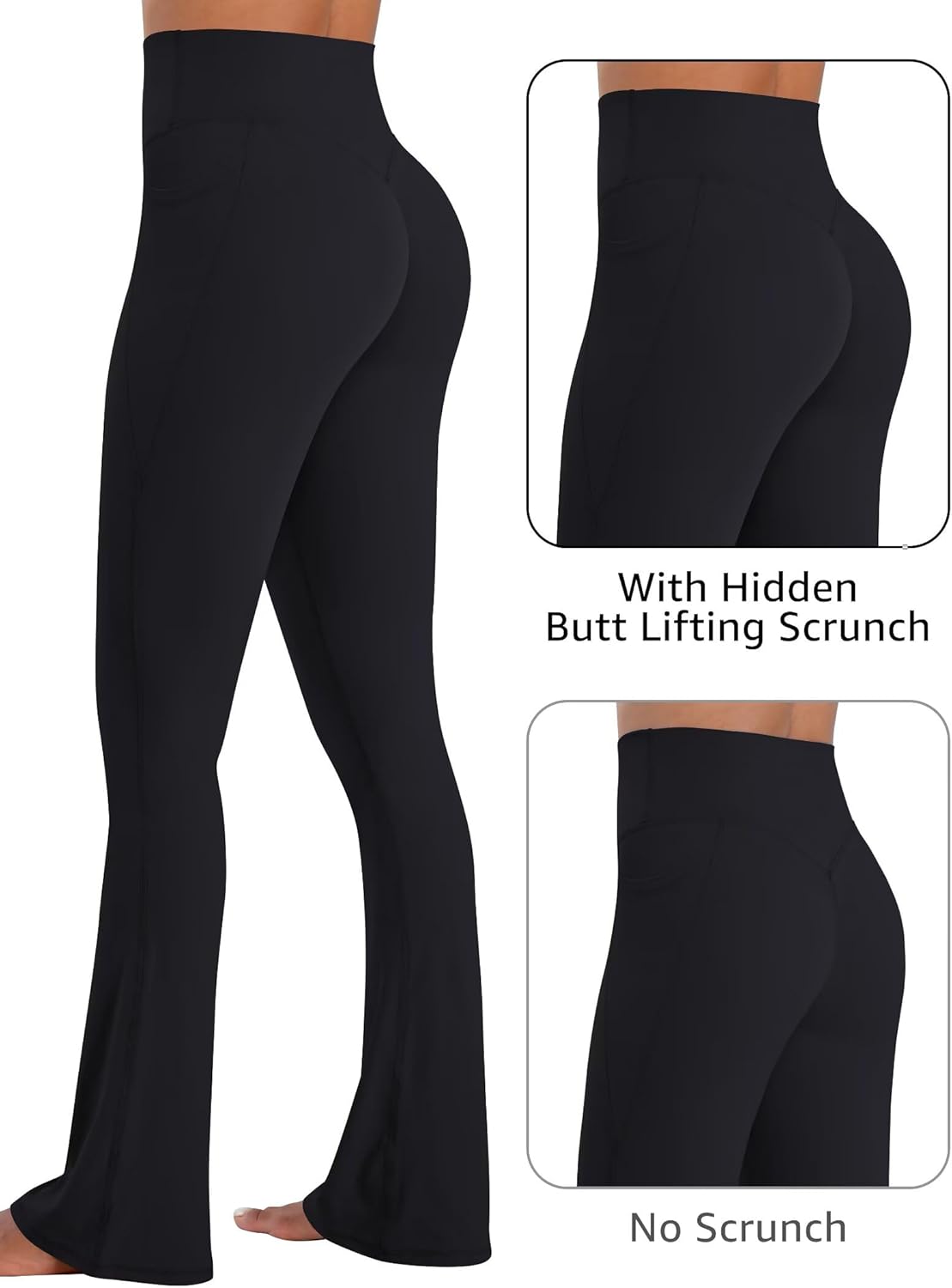 Sunzel Flare Leggings for Women - Hidden Butt Lifting, Tummy Control | Pockets, Mini Flared Design