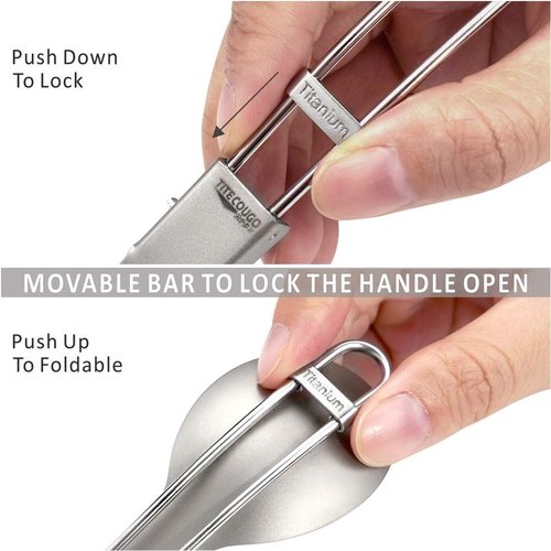 GADIEMKENSD Ultralight Outdoor Titanium ladle Healthy Camping Scoop Folding Spoon 18g