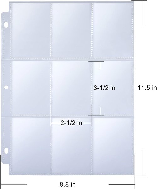 9 Pocket Page Protectors by [Brand Name] - 36 Pack Clear Trading Card Sleeves for 3 Ring Binders