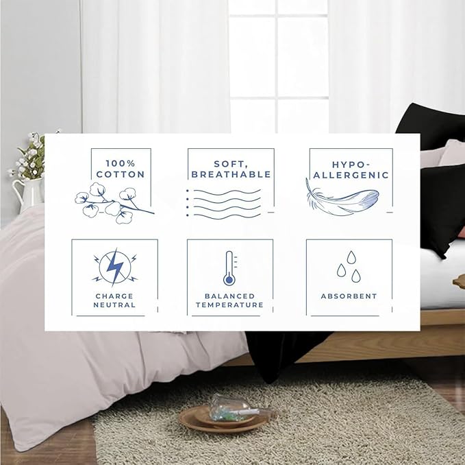 Kotton Culture 120"x120" 3 Pc Super King Plus/Super Oversize King Duvet Cover Set 100% Egyptian Cotton - 600 TC, Zipper Closure & Corner Ties - Fits Only Extra Large Inserts - Night's Shadow