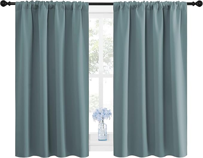 NICETOWN Greyish Blue Blackout Curtains Panels