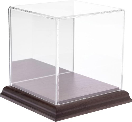 4x4 Clear Acrylic Display Case with Black Base - Premium Showcase for Collectibles