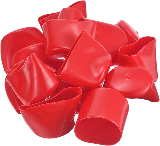 uxcell 20pcs Rubber End Caps 48mm ID Vinyl Round Tube Bolt Cap Cover Thread Protectors Red