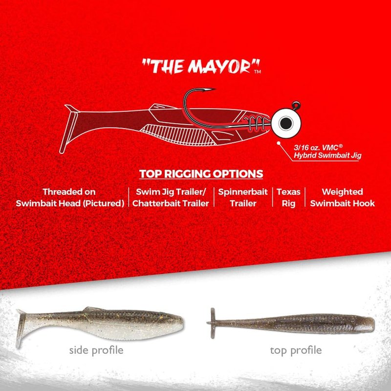 Rapala CrushCity Mayor Soft Plastic Paddle Tail Swimbait, Strong Kicking Action for Swim Jigs & Underspins, Bass, Redfish, Trout, Snook, Walleye & More, Green Pumpkin Disco, 3"