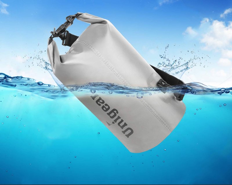 Unigear Dry Bag Waterproof, Floating and Lightweight Bags for Kayaking, Boating, Fishing, Swimming and Camping with Waterproof Phone Case (White, 2L)