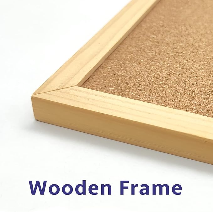 OWLKELA 17.7 X 13.3 Inch Cork Board Bulletin Board, Wall-Mounted Presentation