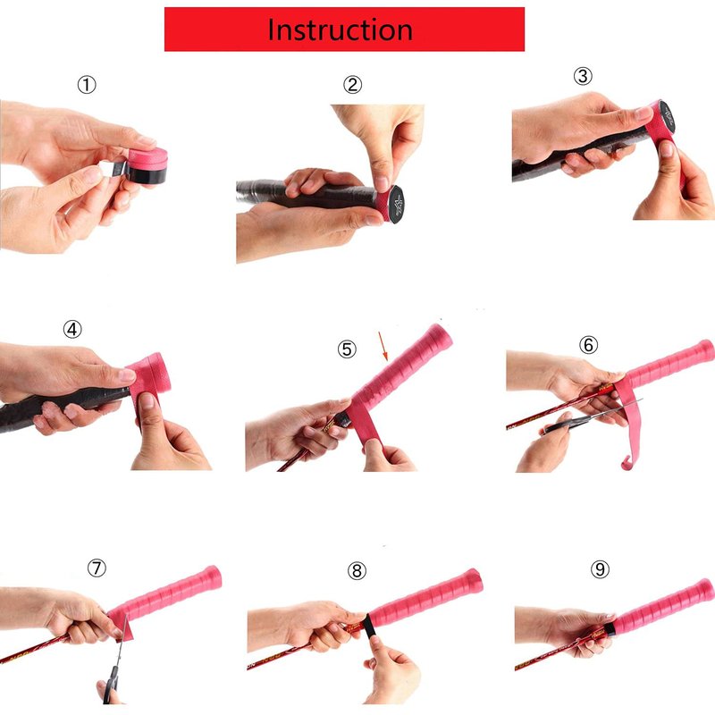 Tennis Grip Embossing Top Absorb Moisture Racquet Grip Tape Advanced Elasticity Anti-Slip Overgrip for Tennis Badminton Racquetball Grip Squash Racquet (Embossing-12 Colors)