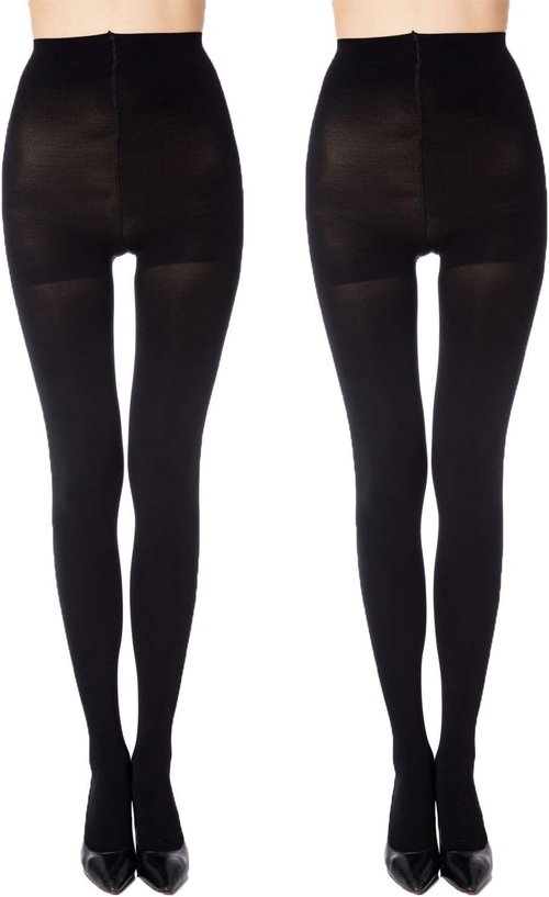 MANZI Opaque Tights - Run Resistant Control Top Panty Hose for All-Day Comfort
