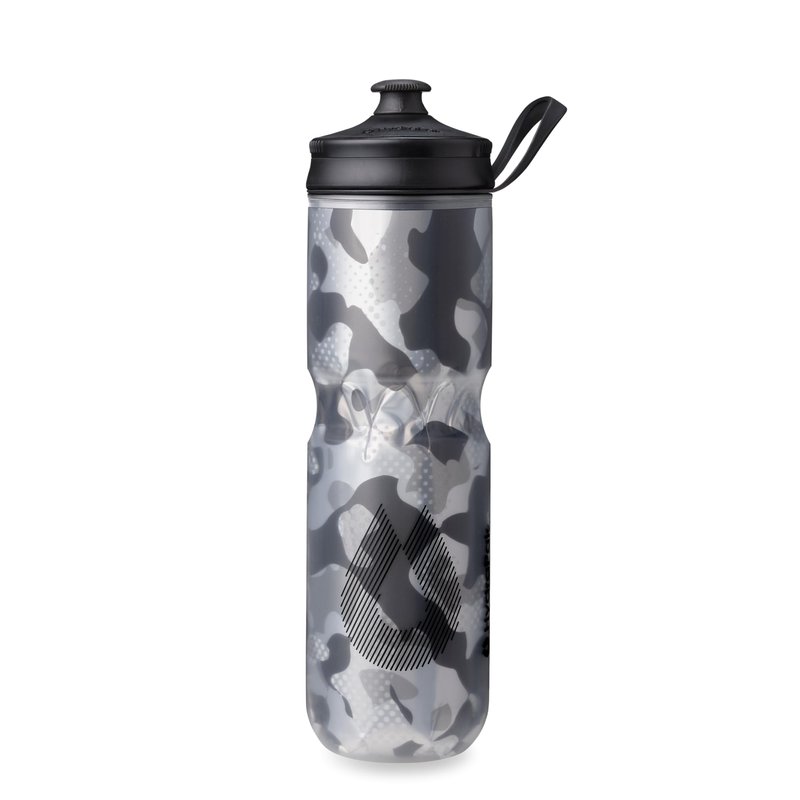 HydraPak | Polar Bottle - Polar Sport Insulated Water Bottle - BPA-Free, Sport & Bike Squeeze Bottle with Handle (Contender Black, 700ml / 24oz)