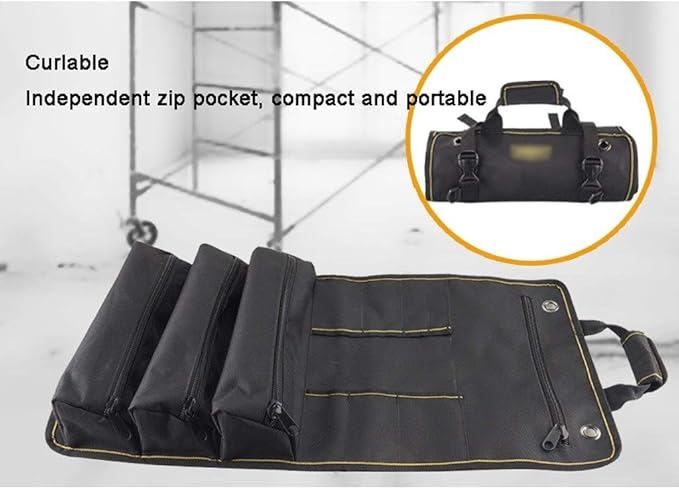 Toolkit Large Capacity Collapsible 27-inch Wide Mouth Tool Bag Handbag Organizer Tote Bags for Electrician, Plumbing, Gardening
