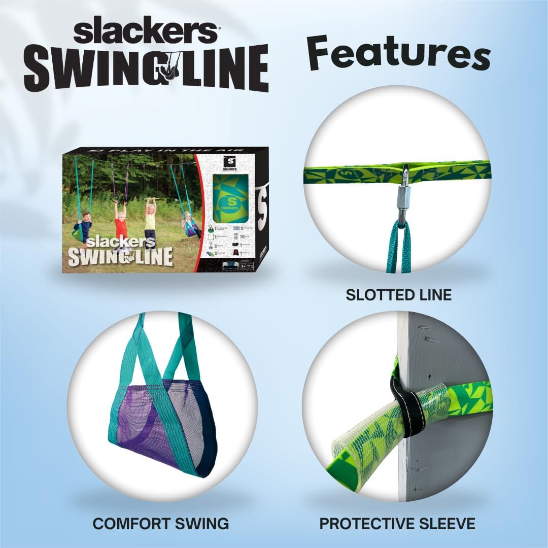 Slackers Tree Swing Kit - Transform Your Backyard with a Fun Tree Swing - Ideal for Ages 3+