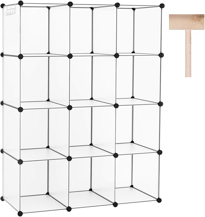 C&AHOME Cube Storage Organizer, 12-Cube Closet Cabinet Organizer, DIY Cube Shelf