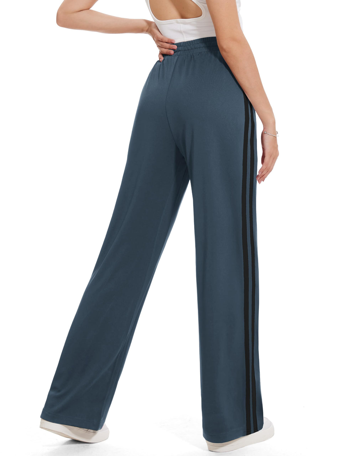 Tapata Women's 34" Inseam Tall Track Pants Loose Straight Leg Jogging Sweatpants Warm-Up Sports Athletic Running, Dark Grey, S