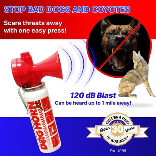 DogHorn XL Air Horn - Effective Training Tool & Outdoor Safety Alarm for Dogs | Scare Coyotes & Bears (1 Pack)