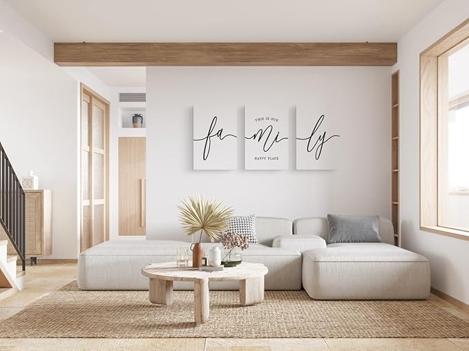 GUBIYU Home Family Wall Art for Living Room & Dining Room, Inspirational Quotes