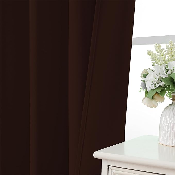 CUCRAF Blackout Curtains 63 inch Length 2 Panels Set, Rod Pocket Room Darkening