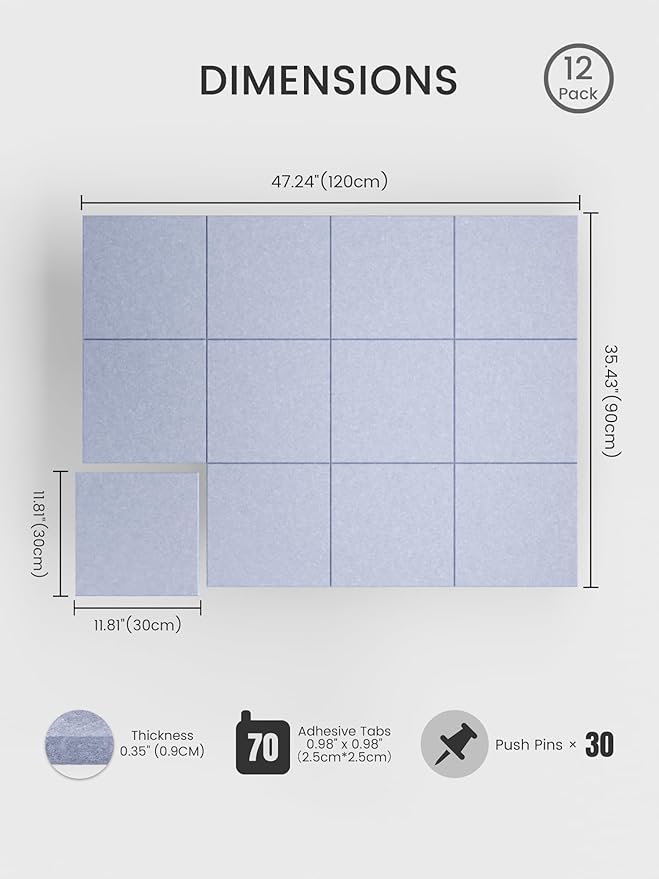 Bumusty Large Cork Board 48" x 36" Alternative