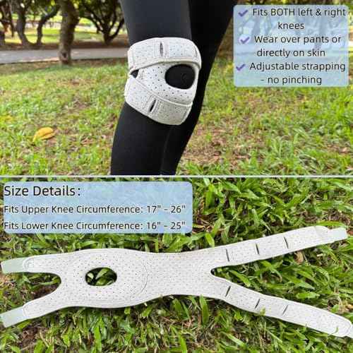 Knee Brace for Women Men Adjustable Knee Support with Side Stabilizers, Patella Gel Pads & Upgraded Silicone Anti-Slip Strip -Patella Knee Brace for Meniscus Tear, Knee Pain, Arthritis, Injury Recovery, Running, Workout