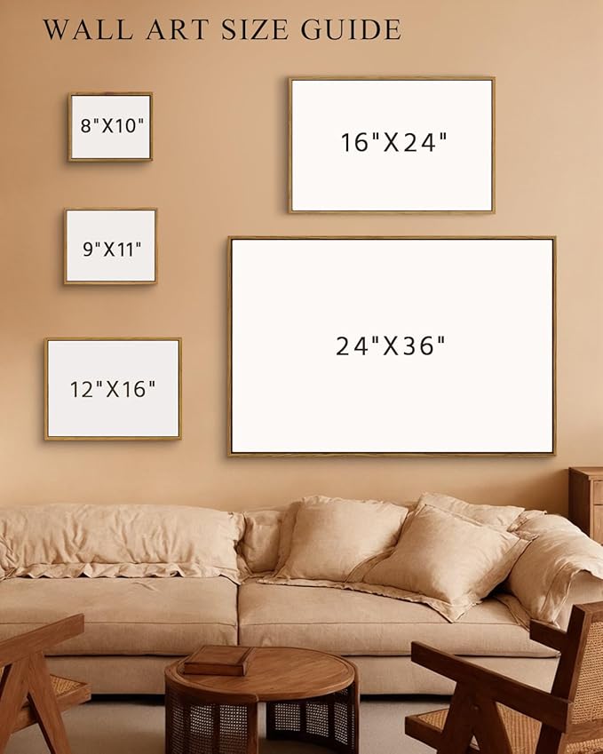 InSimSea Framed Canvas Wall Art Vintage Decor, Landscape Wall Art Home Decor, Modern Farmhouse Decor, Canvas Wall Art for Living Room Decor, Cottagecore Bedroom Kitchen Bathroom Decor, 24"x36"