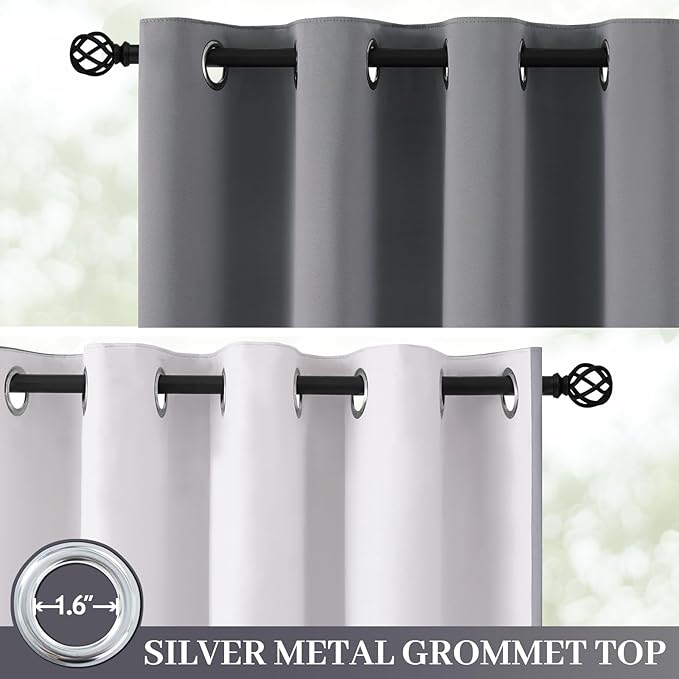 Yakamok 100% Blackout Curtain Panels 96 inches Cold and Light Blocking Drapes