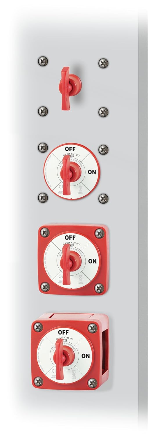 Blue Sea Systems On/Off Battery Isolator Switch - Locking Key, Red, 6005 M-Series