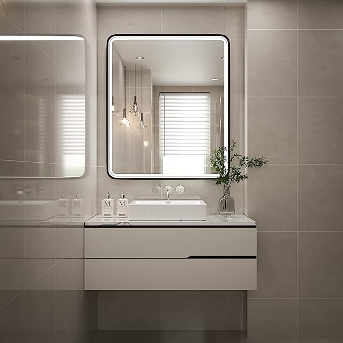 30X36 Inch LED Mirror for Bathroom, Large Wall Mounted Makeup Mirror, Dimmable